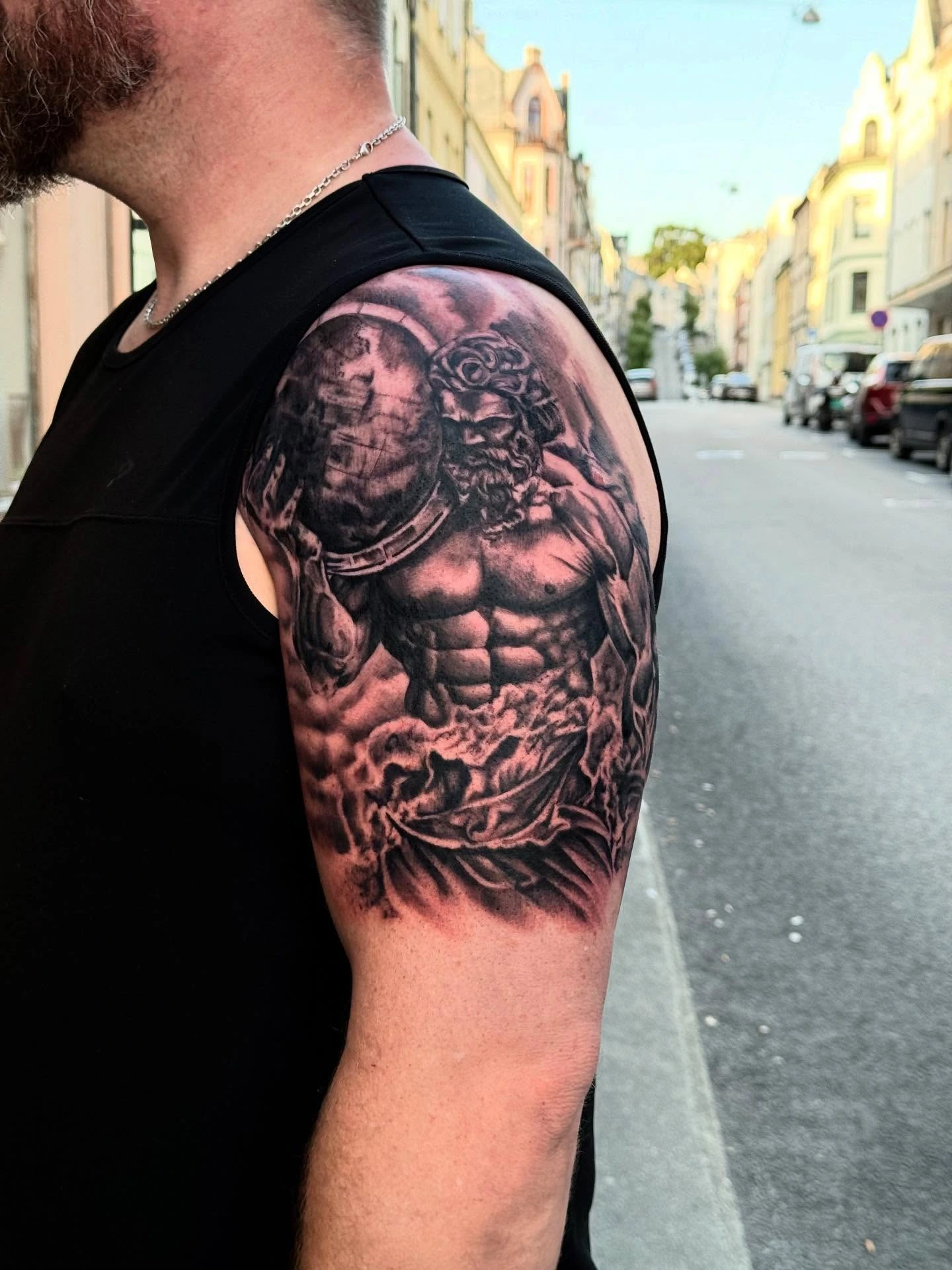Black cat shocked face portrait (pet realism)