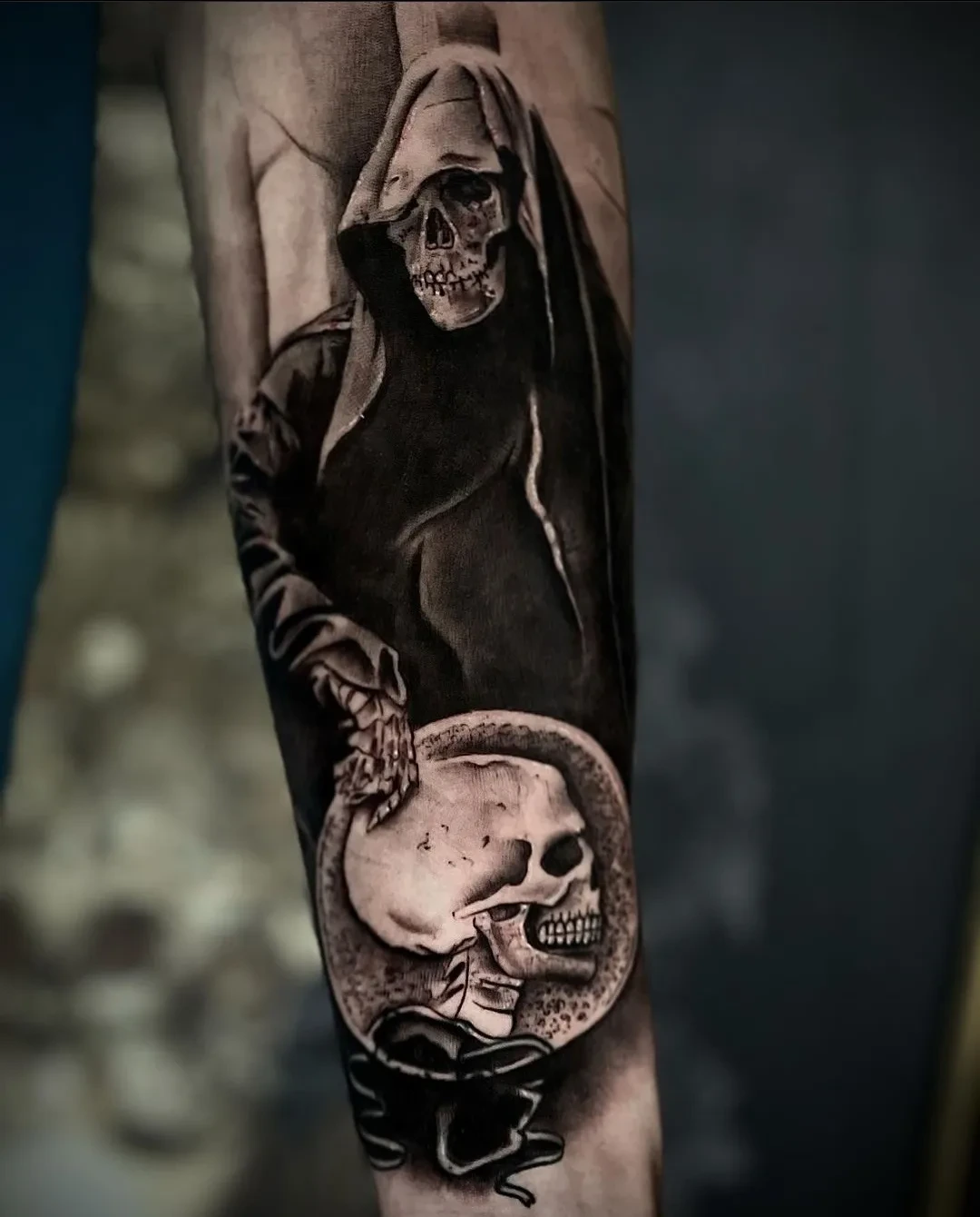grim reaper with skull and crystal ball/coin